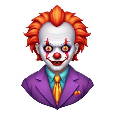 demonic clown wearing a leisure suit sticker