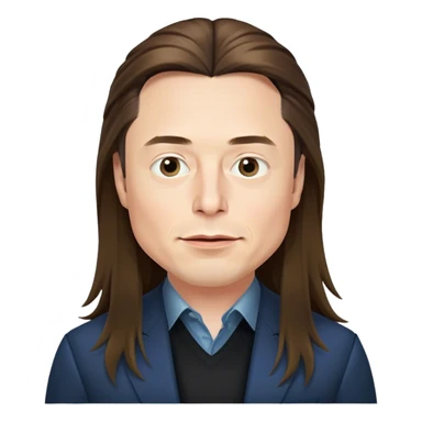 Elon musk with long hair sticker