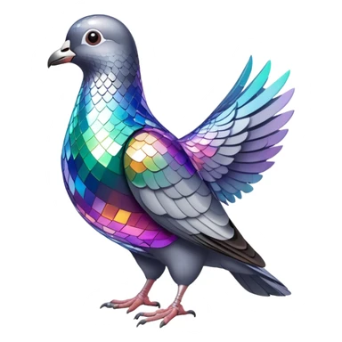 Disco ball pigeon sticker