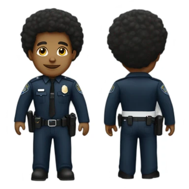 police man afro amerecian sticker