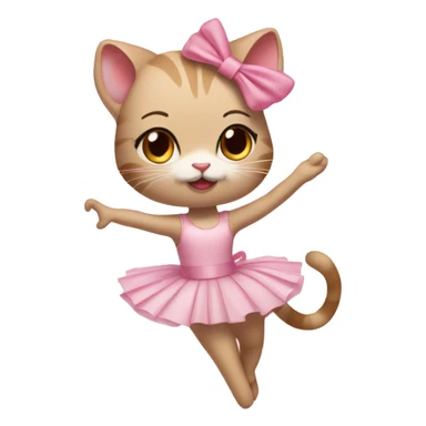 make a get cat ballerina thrilling with cute little pink ribbon on her head and with her beige mouse friend that is also wearing the same color  sticker