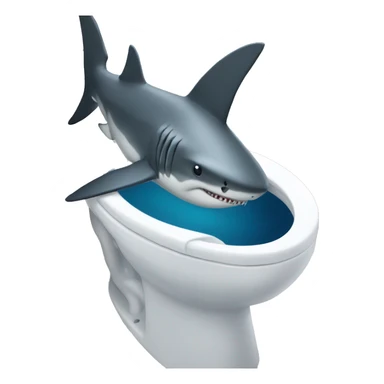 Shark in toilet sticker