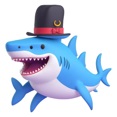 shark with a top hat sticker