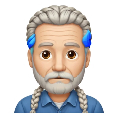 elves with braided hair old man sticker