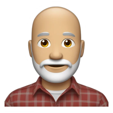 withe man around 40. black salt and pepper short hair. with beard. wear a scarlet check shirt. sticker