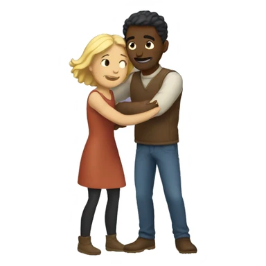 White Man and woman hugging tight  sticker