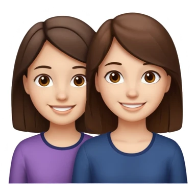 2 Besties g girls one dark brown hair one light brown hair sticker