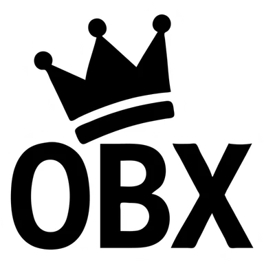 OBX letters with a tilted crown on top sticker