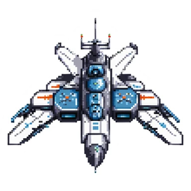 massive battleship-style space cruiser with weapon turrets sticker