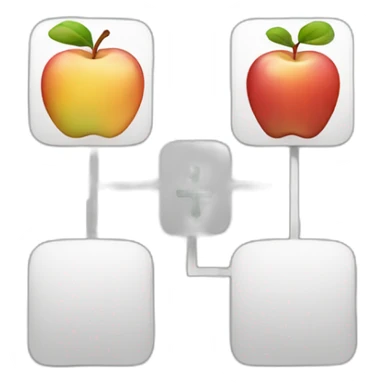 grid with lines connecting matching pairs, such as a small '1' connected to a 'one' or a simple drawing of an apple connected to the word 'apple' sticker