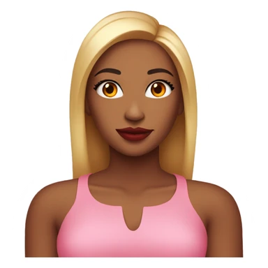 Pink with an orangish red lipgloss  sticker