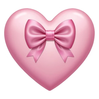 pink heart with light pink bow sticker