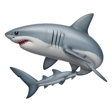 side view of shark body with a cat face sticker