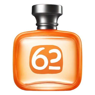 orange cylinder perfume bottle with number 6 2 sticker