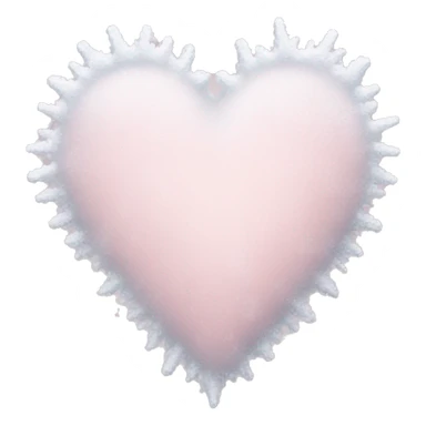 Frozen pale pink heart with snow sticker