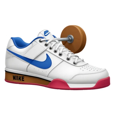 nike white low top tennis shoe weight lifting gum bottom sticker