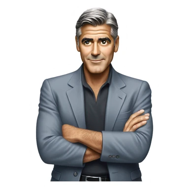 George clooney performing a front lat spread pose sticker