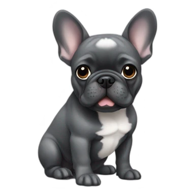 small dark grey french bulldog  sticker