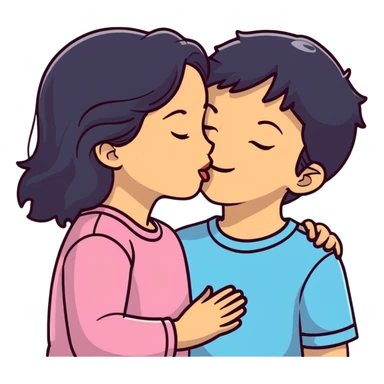 Girl and boy kissing  sticker