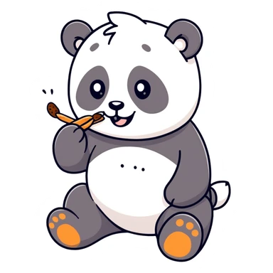 Panda eating shit sticker
