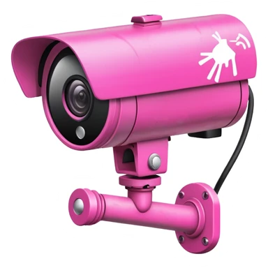 Security Camera pink with graffity sticker