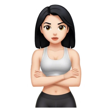 White girl with black hair gym sticker