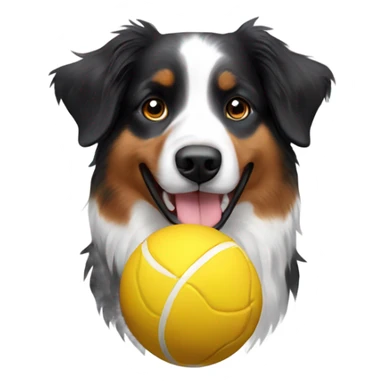 Australian shepherd with a ball sticker