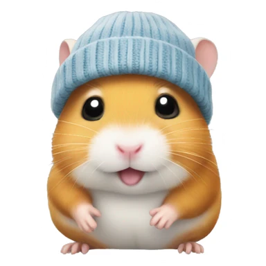 Hamster wearing a beanie sticker