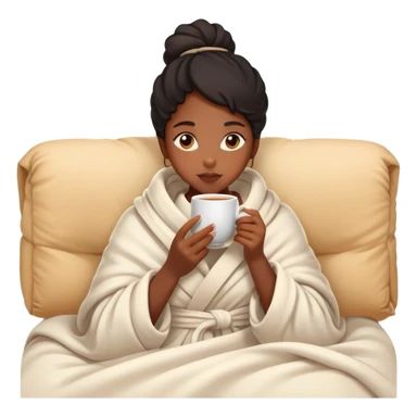 black girl wrapped in blanket drinking tea sticker