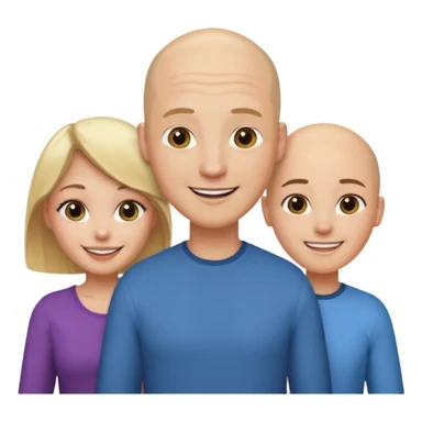 throuple blonde brunette females bald male sticker