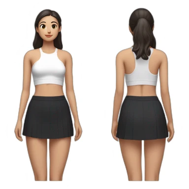 beauty-padahastasana-short-black-skirt-back-and-front-views-white-knickers-long-white-socks sticker