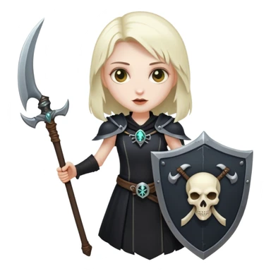 Necromancer girl with scythe and shield sticker