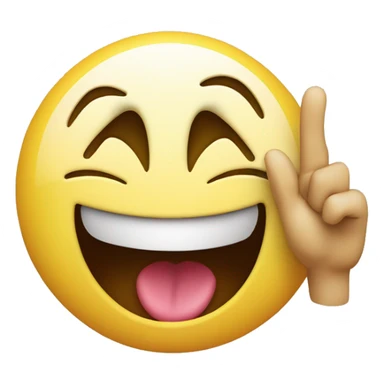 Smilie face with a tear, head exploded holding up fingers in the peace sign whilst smiling  sticker