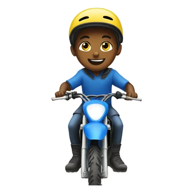Boy on blue Dirt bike  sticker
