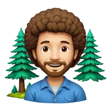 Bob Ross and Happy Little trees sticker