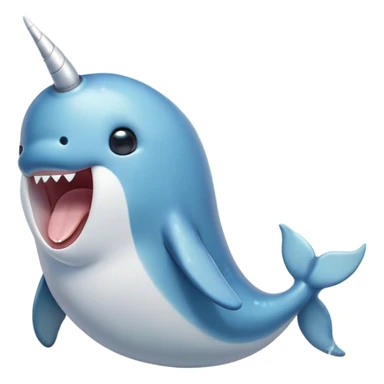 Cinematic Cute Yawning Narwhal Portrait Emoji, Head tilted slightly with a dramatic, wide-open yawn, showcasing a sleek, graceful form and a subtly curved tusk, sleepy eyes half-closed in drowsy contentment, Simplified yet irresistibly adorable features, highly detailed, glowing with a soft, cozy oceanic glow, high shine, relaxed yet expressive, stylized with a touch of whimsical charm, bright and endearing, soft glowing outline, capturing the essence of a drowsy yet affectionate sea guardian that seems ready to drift out of the screen for a nap! sticker