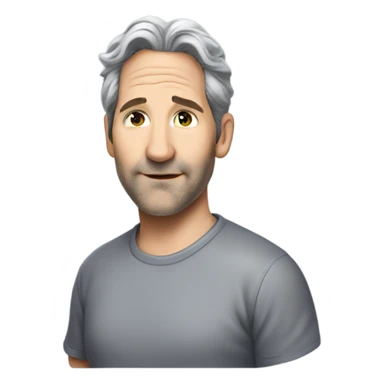 Paul Rudd wearing t-shirt grey hair  sticker