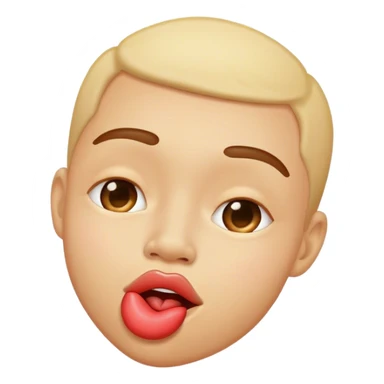 Person giving funny kiss  sticker