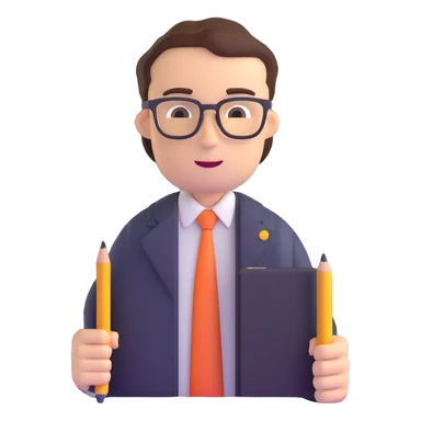 accountant with ledger and pencil sticker