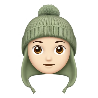 Beanie in Sage Green, no face sticker