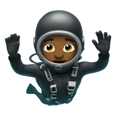 Black guy in scuba suit diving into ocean sticker