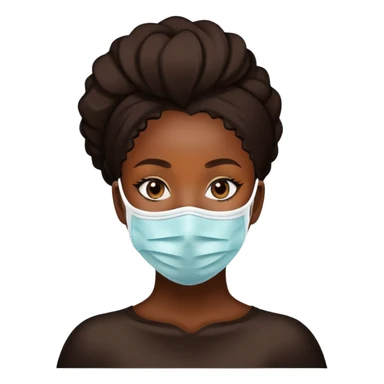 black girl with face mask on  sticker