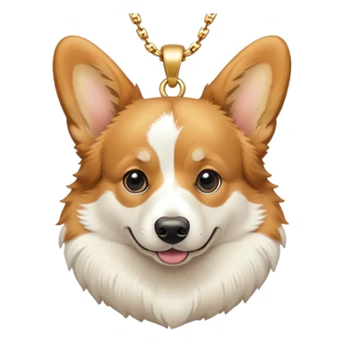 corgi wearing a gold chain sticker
