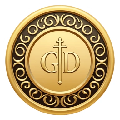 The name of God is repeated in a circle.  sticker