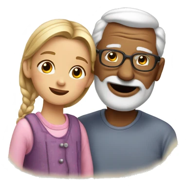 Grandpa with little girl sticker