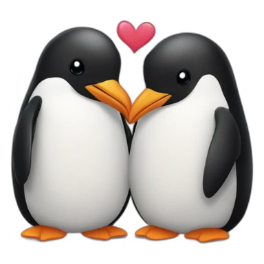 Penguin love sticker