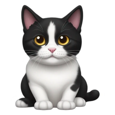 Evil black and white munchkin cat sticker