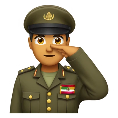 Saluting Mexican Soldier with maroon beret  sticker