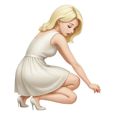 Naked blonde girl bending over  sticker