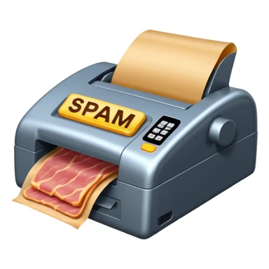 fax machine made of spam meat sticker